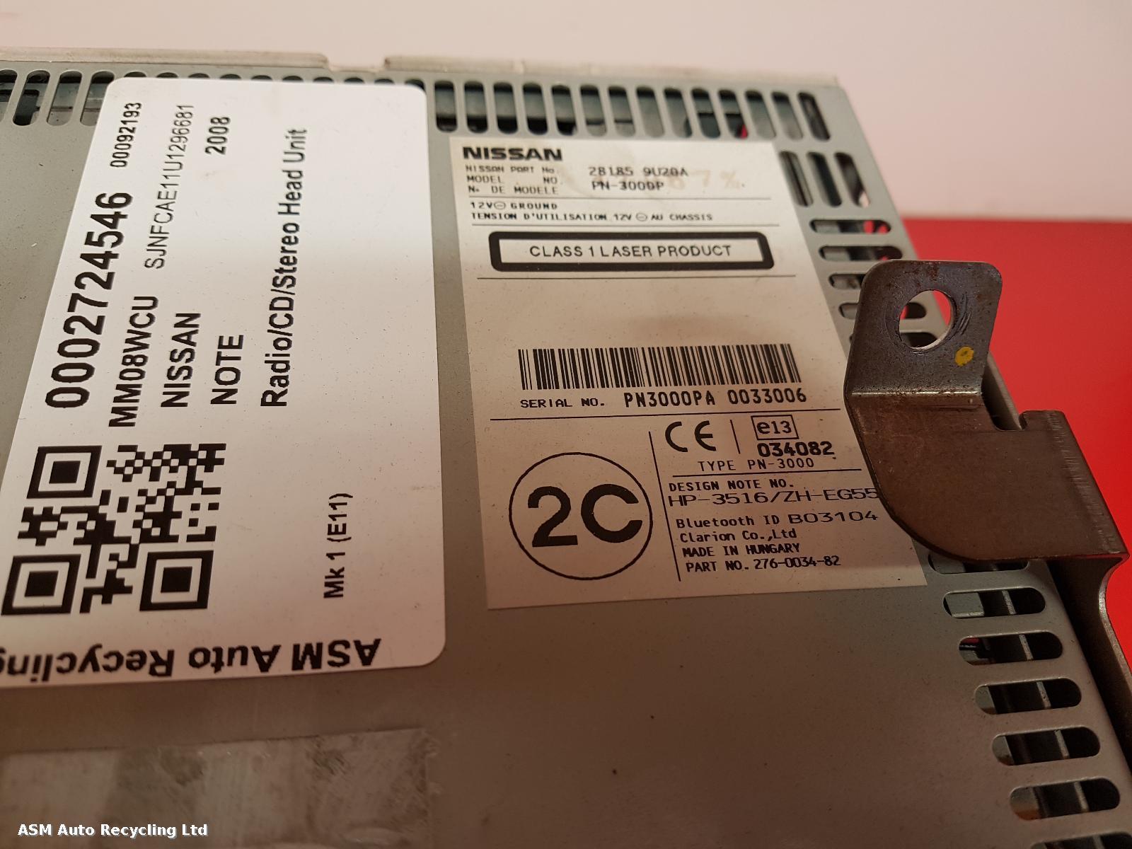 View Auto part A/V Equipment Nissan Note 2008