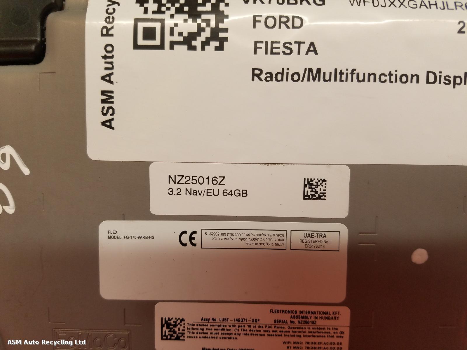 View Auto part Radio Display Ford Fiesta 2020