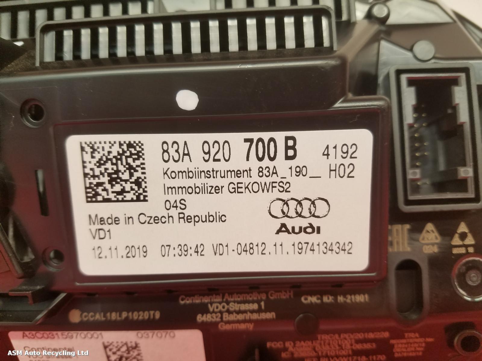 View Auto part Speedometer Audi Q3 2020