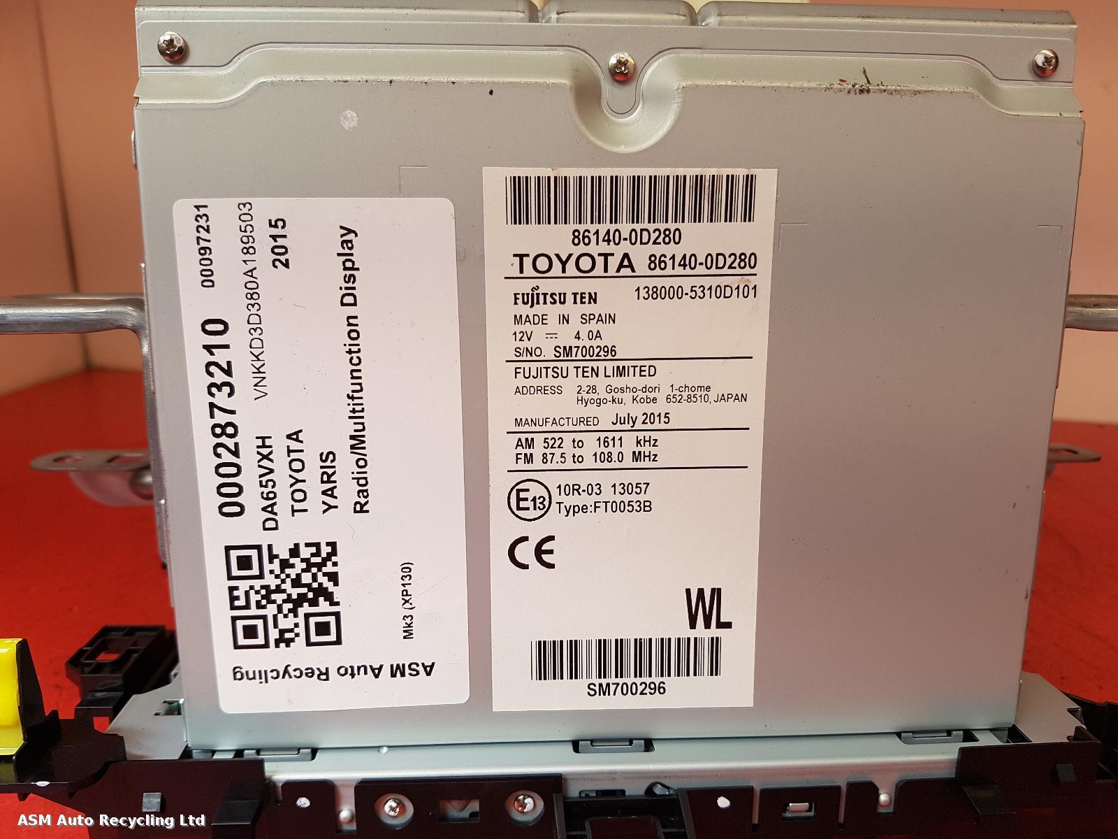 View Auto part Radio Display Toyota Yaris 2015