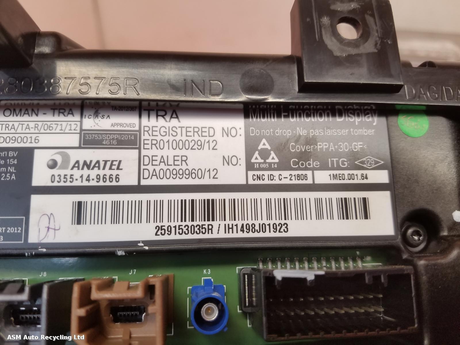 View Auto part Radio Display Renault Captur 2019