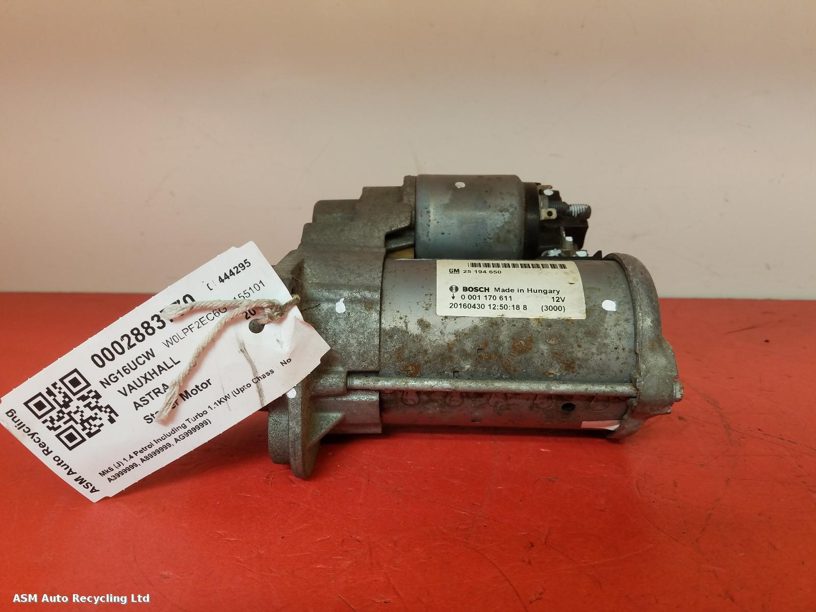 View Auto part Starter Motor Vauxhall Astra 2016
