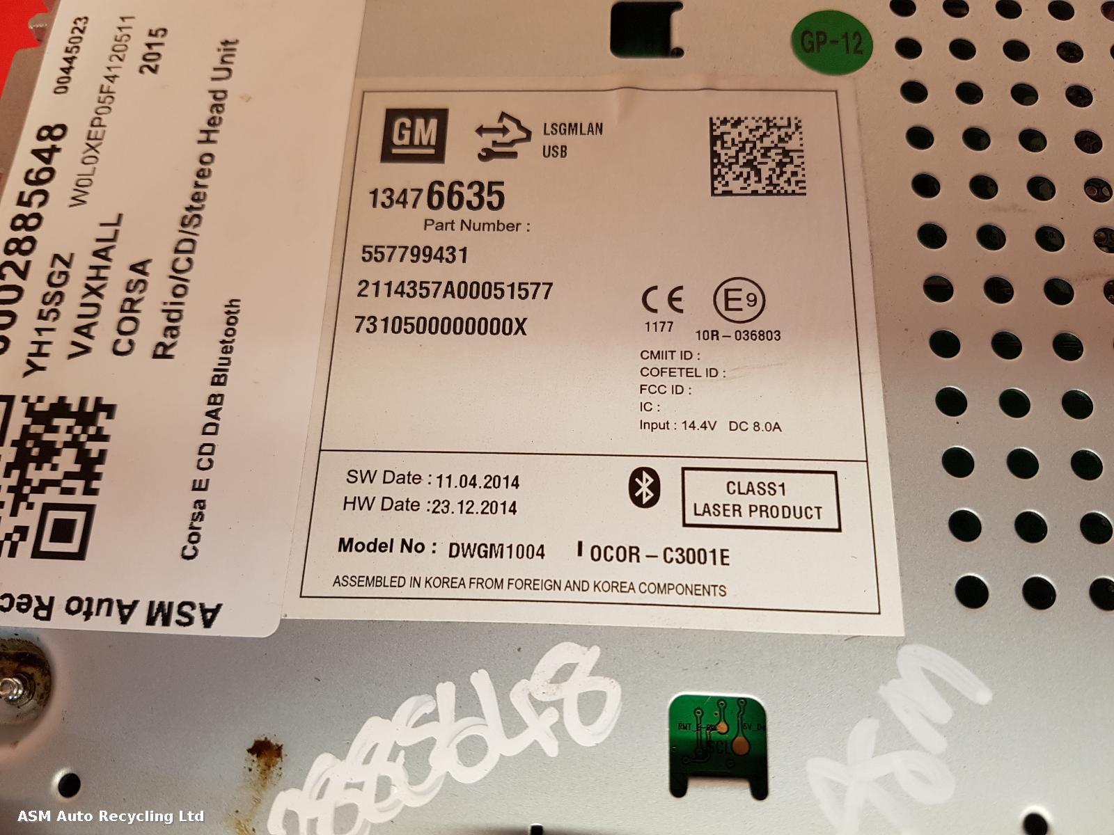 View Auto part A/V Equipment Vauxhall Corsa 2015