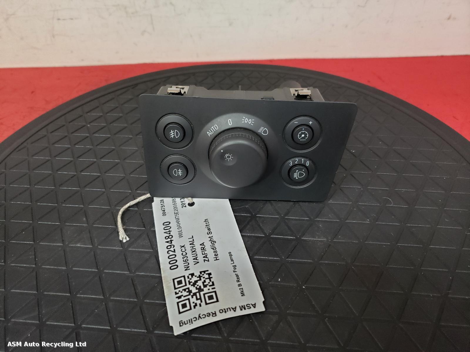 View Auto part Headlight Switch Vauxhall Zafira 2013