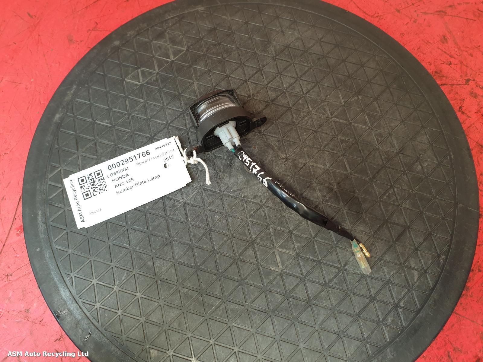 View Auto part Number Plate Lamp Honda Anc 125 2019