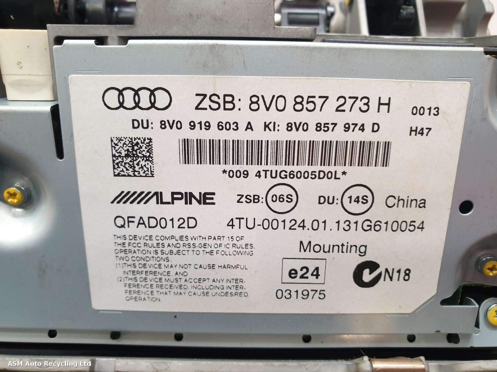 View Auto part A/V Equipment Audi A3 2013