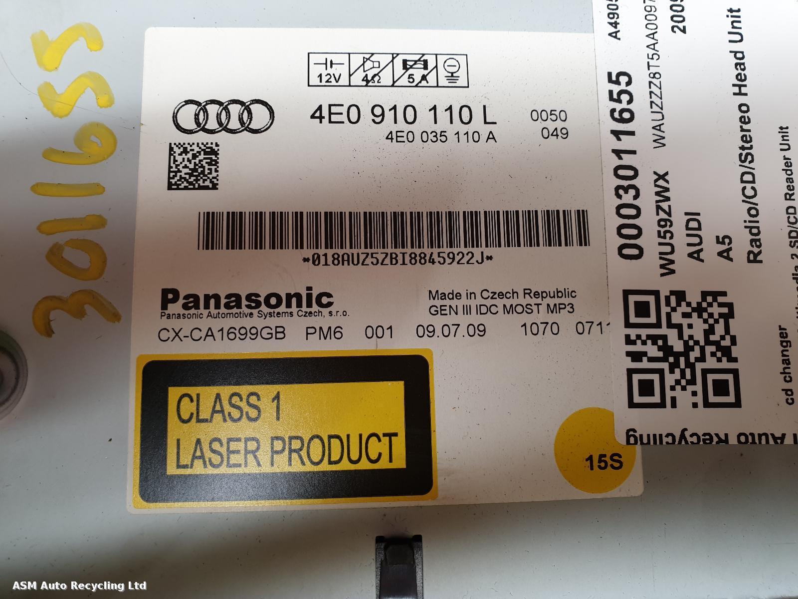 View Auto part CD Changer Audi A5 2009