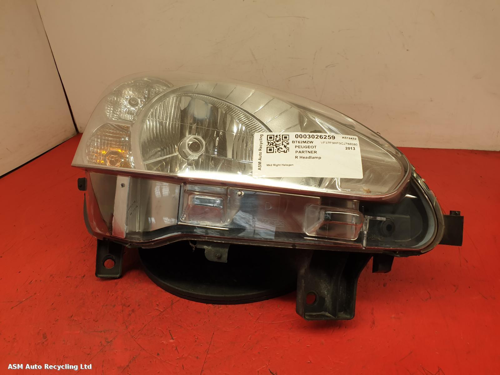 View Auto part R Headlamp Peugeot Partner 2013