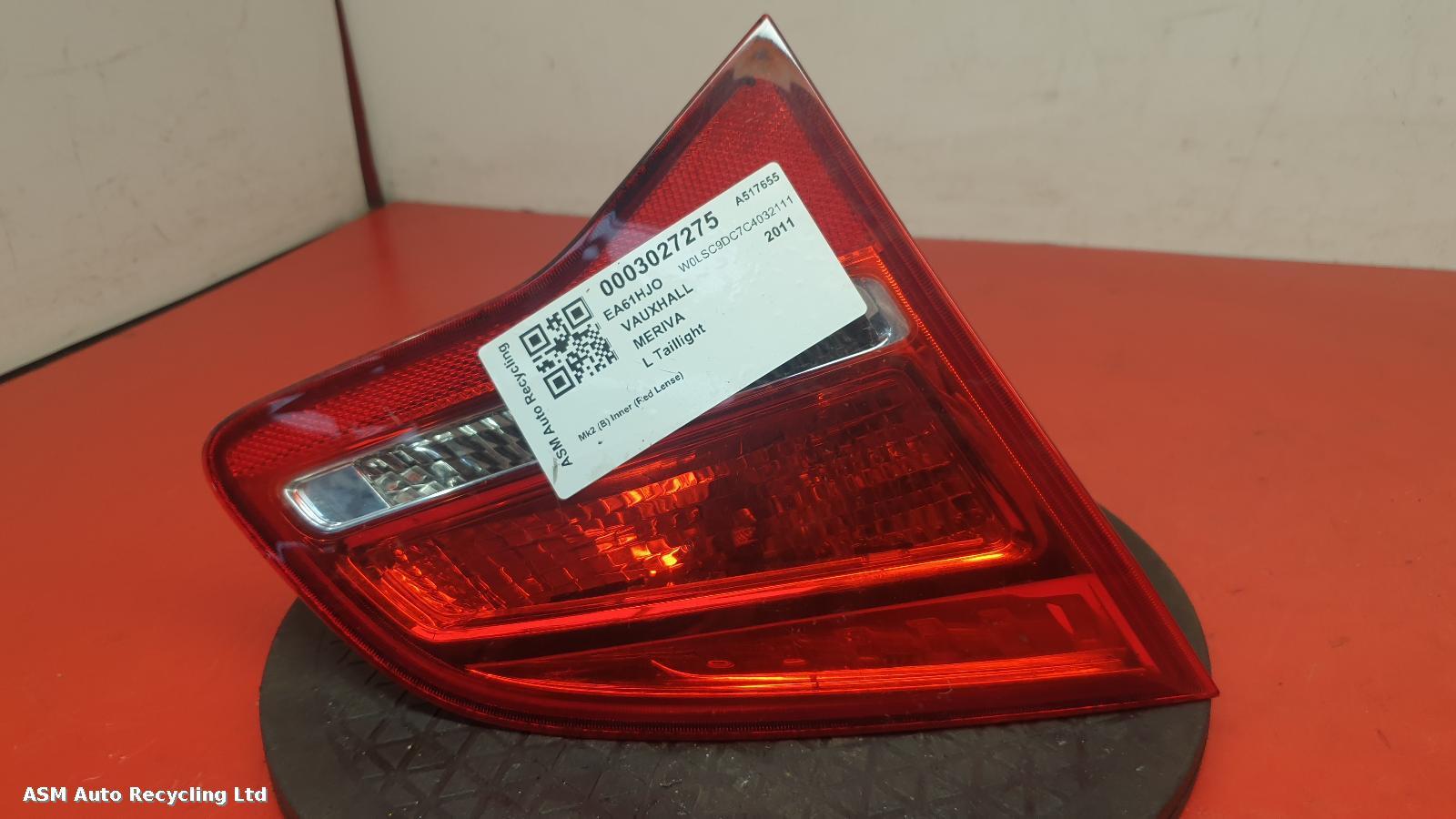 View Auto part L Taillight Vauxhall Meriva 2011