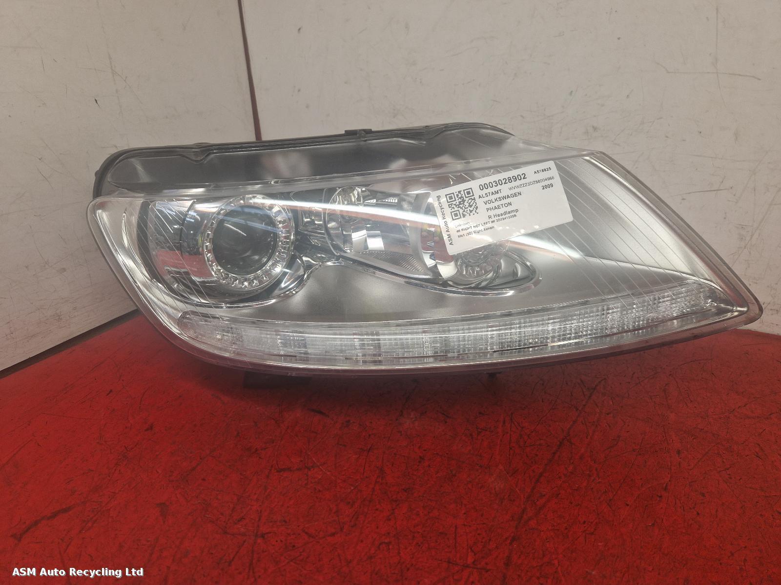 View Auto part R Headlamp Volkswagen Phaeton 2009
