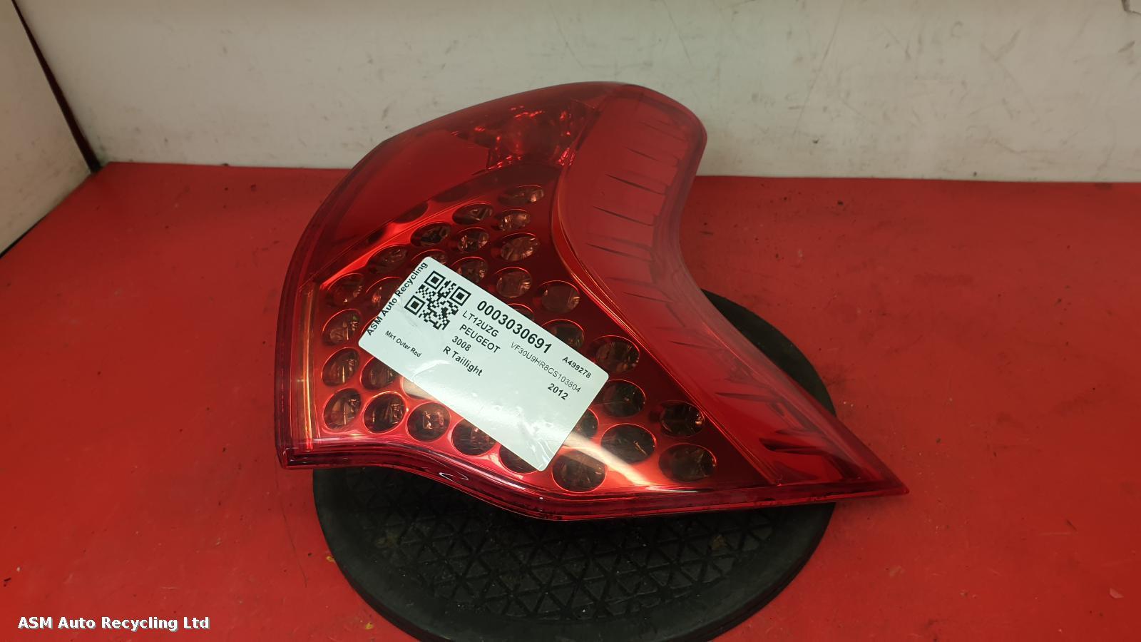 View Auto part R Taillight Peugeot 3008 2012