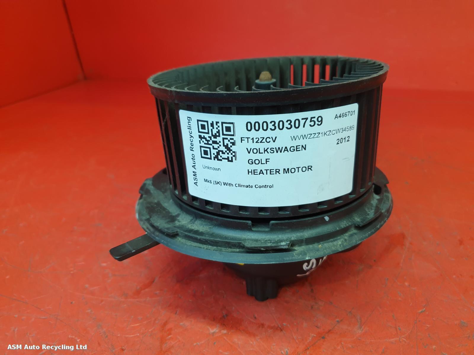 View Auto part Heater Motor/Assembly Volkswagen Golf 2012