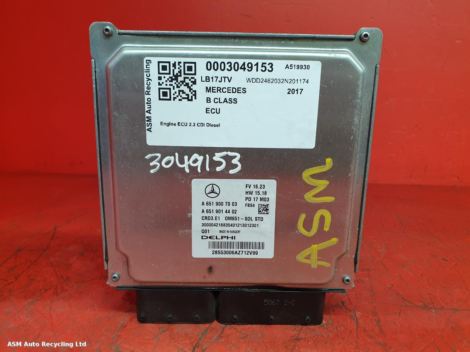 View Auto part ECU Mercedes B Class 2017