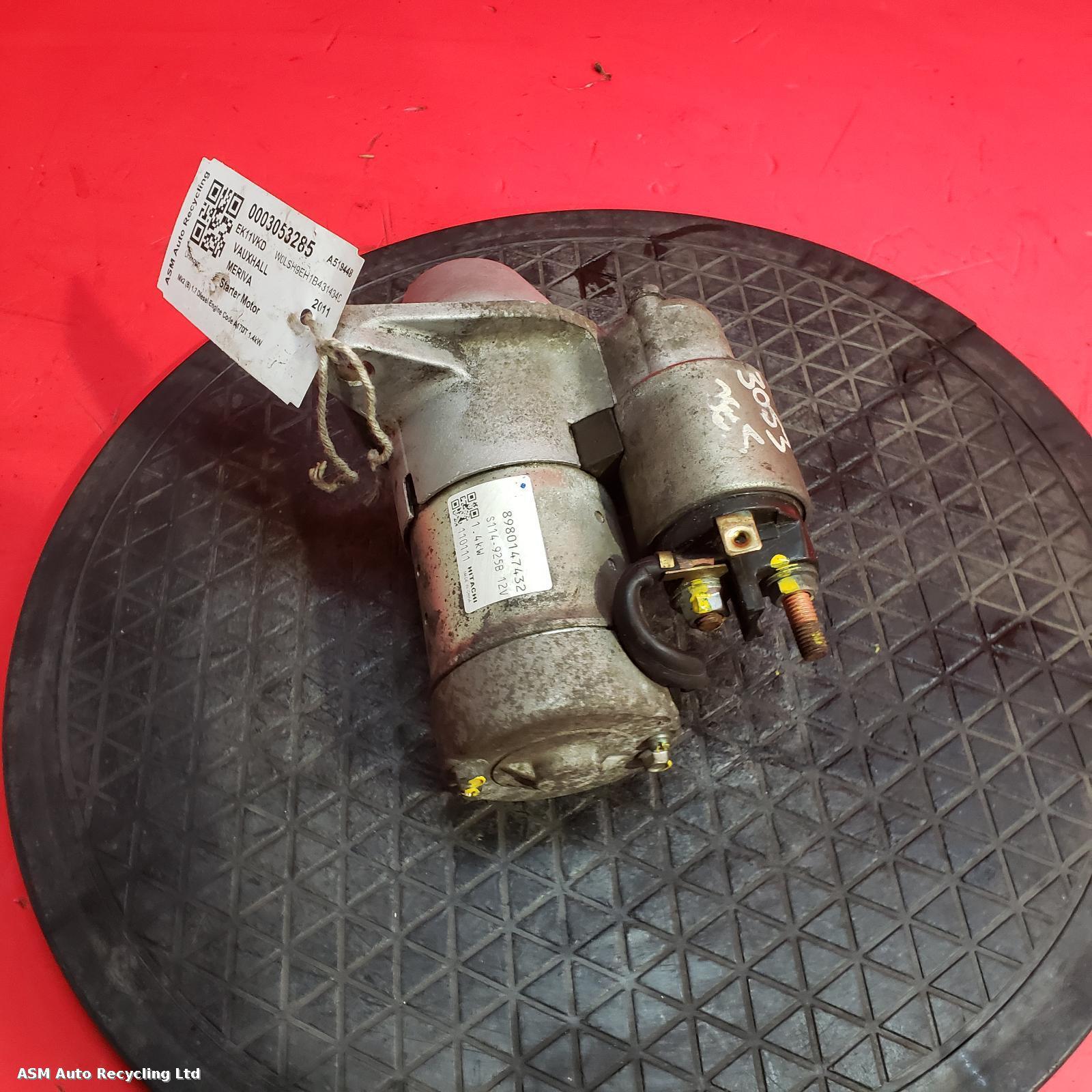 View Auto part Starter Motor Vauxhall Meriva 2011