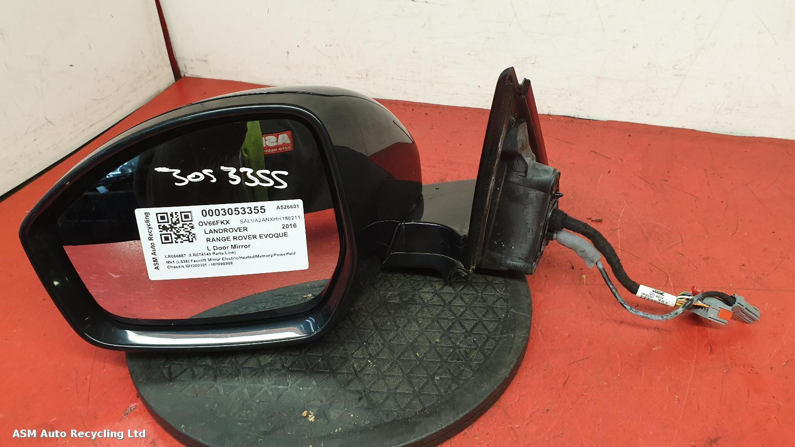 View Auto part L Door Mirror Land Rover Range Rover Evoque 2016
