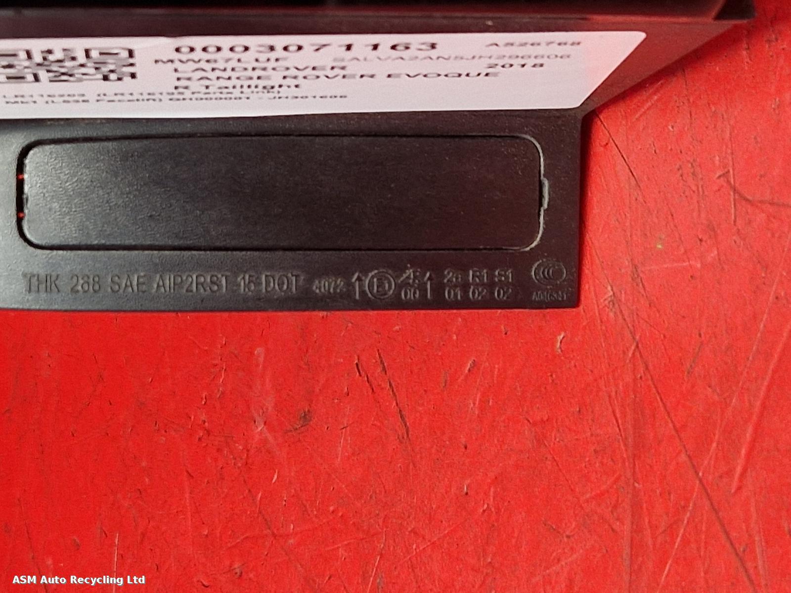 View Auto part R Taillight Land Rover Range Rover Evoque 2018