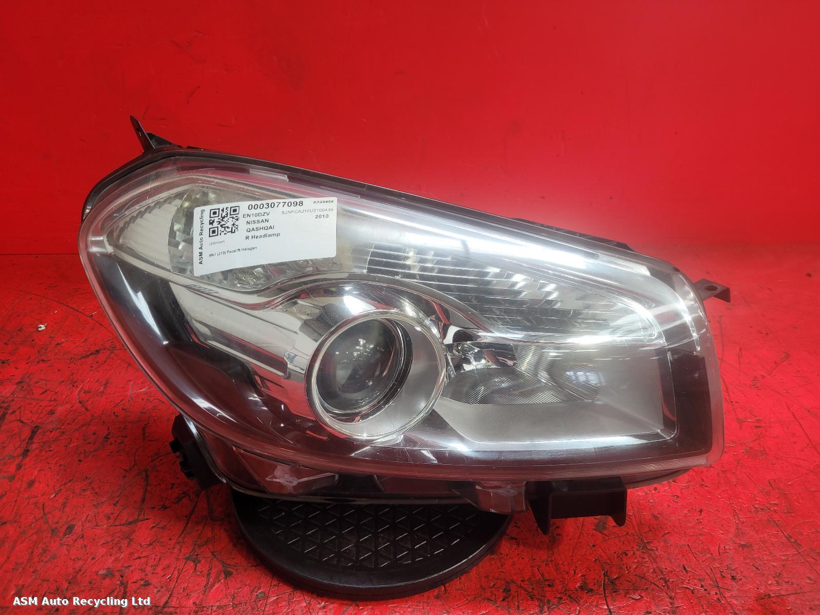 View Auto part R Headlamp Nissan Qashqai 2010