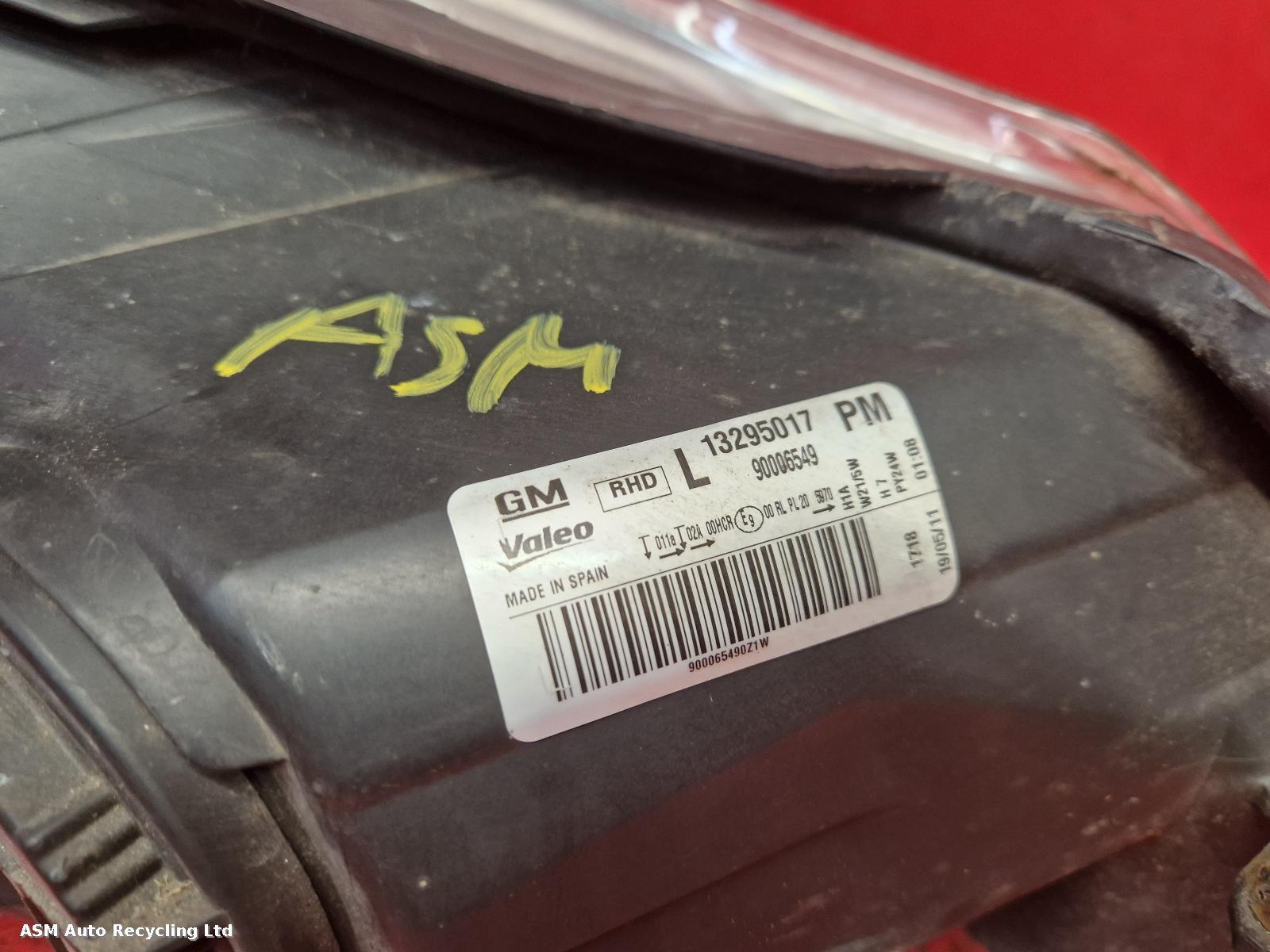 View Auto part L Headlamp Vauxhall Corsa 2011
