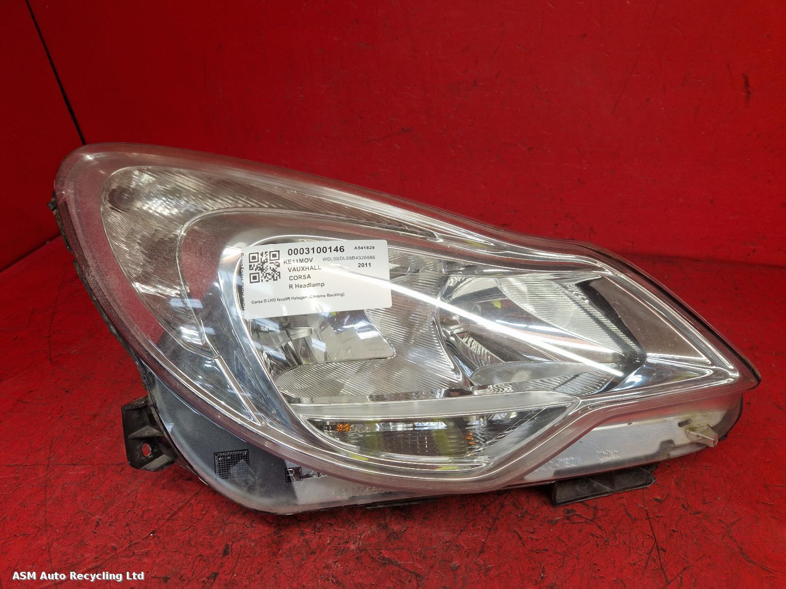 View Auto part R Headlamp Vauxhall Corsa 2011