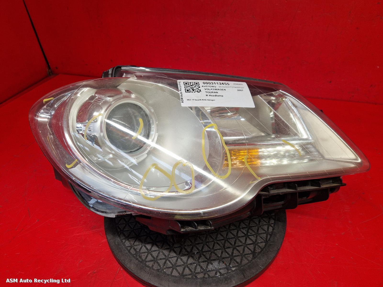 View Auto part R Headlamp Volkswagen Touran 2007