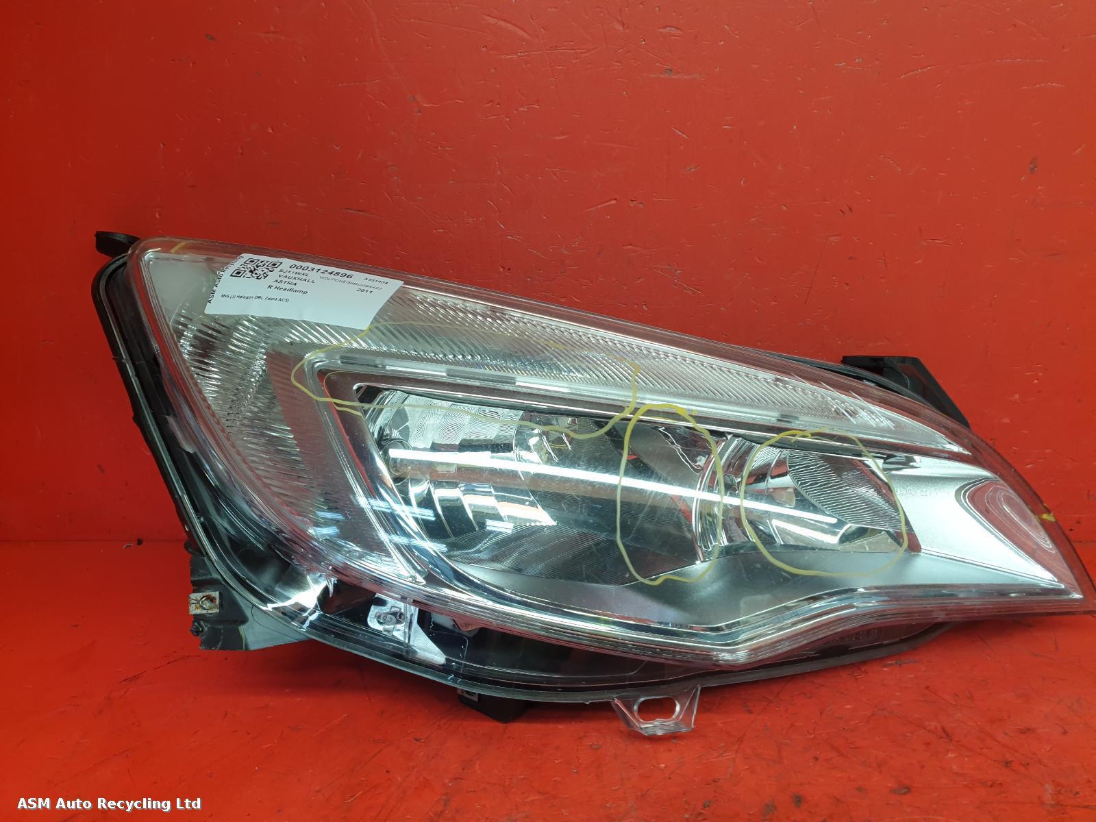 View Auto part R Headlamp Vauxhall Astra 2011