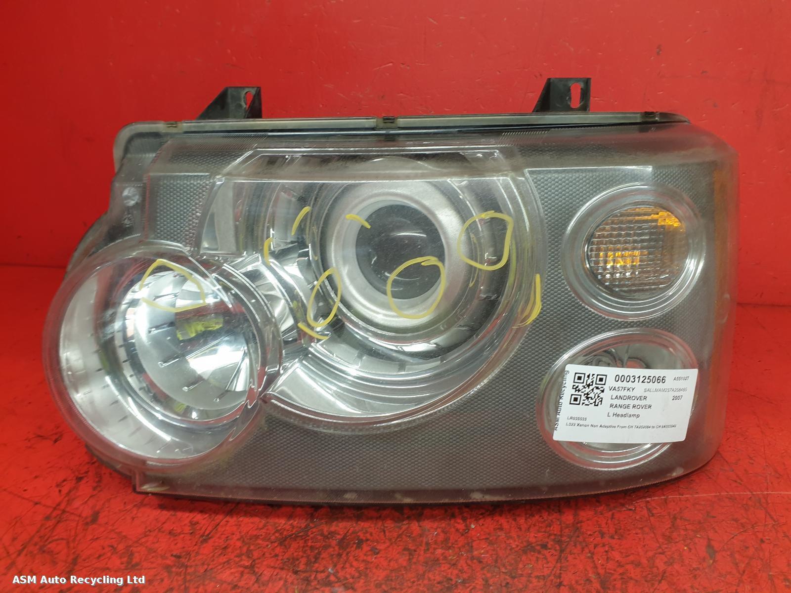 View Auto part L Headlamp Land Rover Range Rover 2007