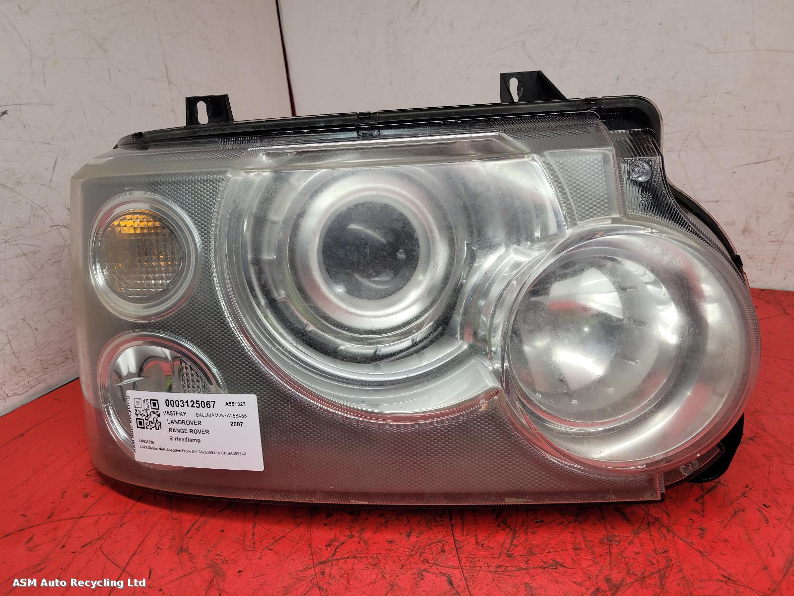 View Auto part R Headlamp Land Rover Range Rover 2007