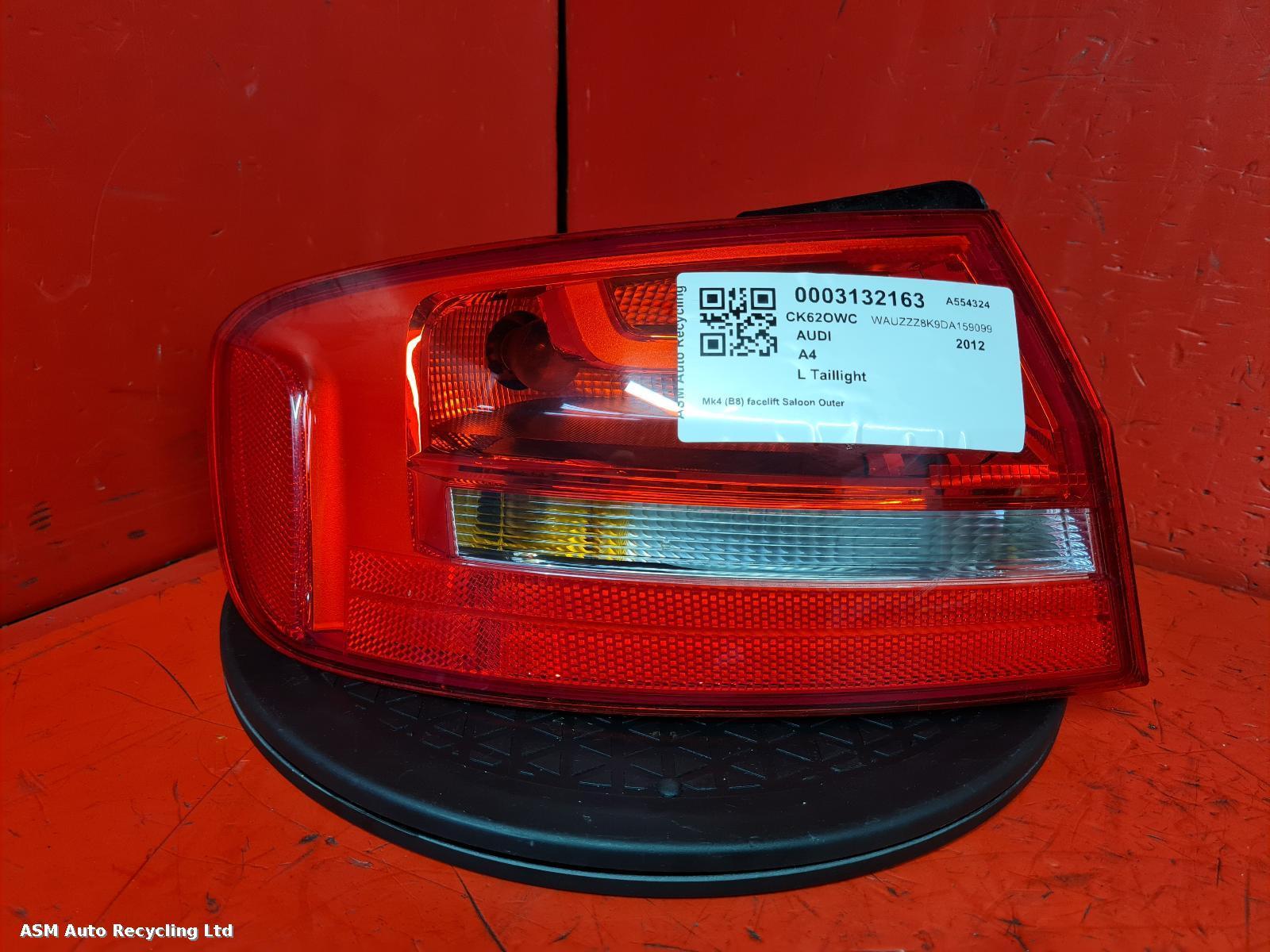 View Auto part L Taillight Audi A4 2012