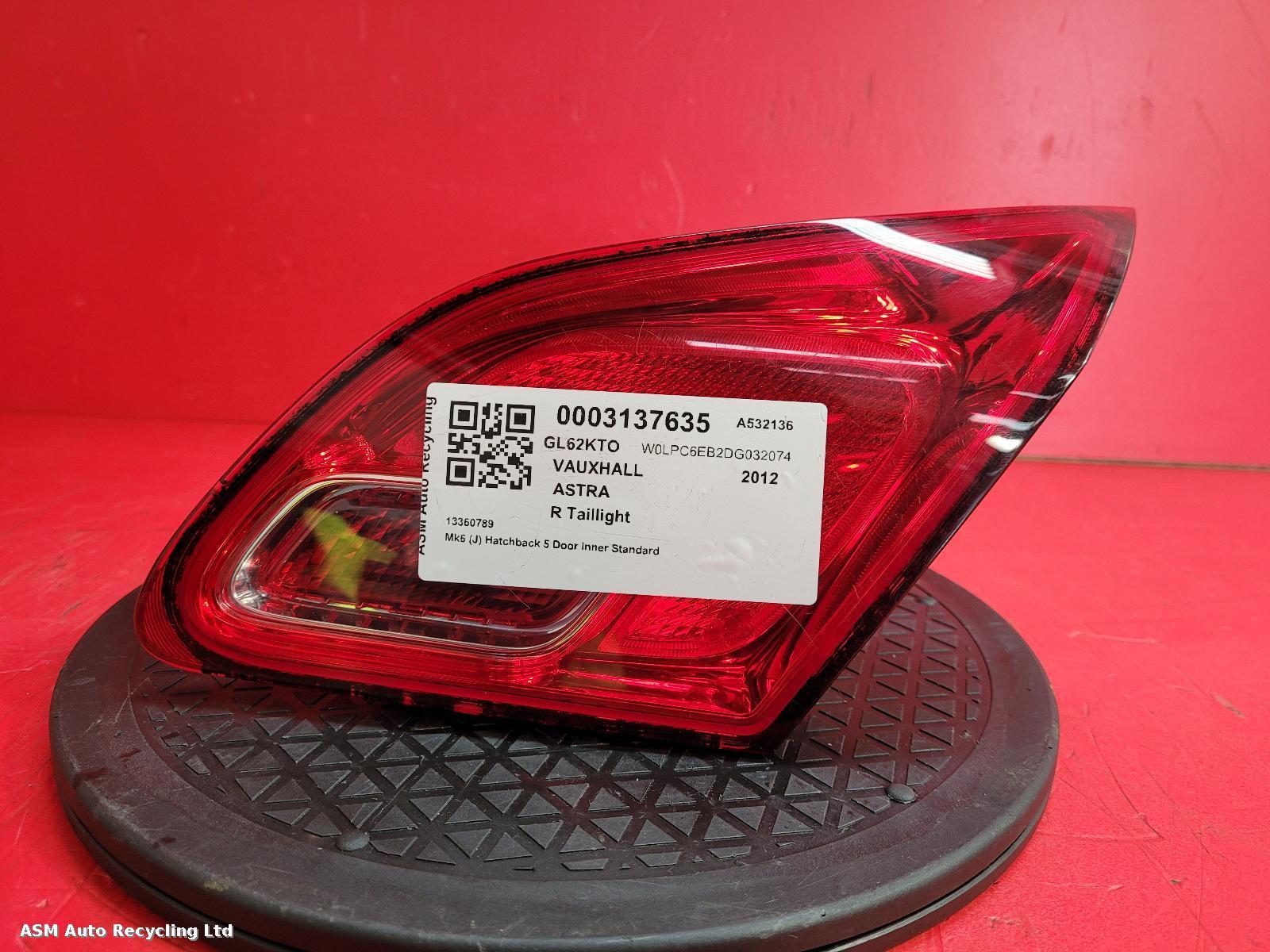 View Auto part R Taillight Vauxhall Astra 2012