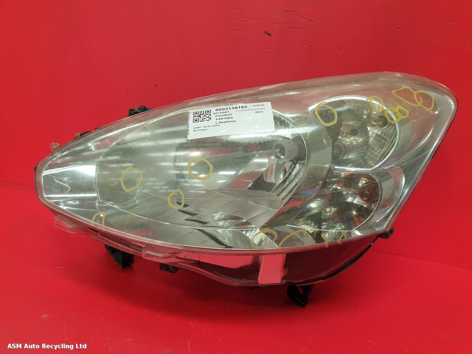 View Auto part L Headlamp Peugeot Partner 2013