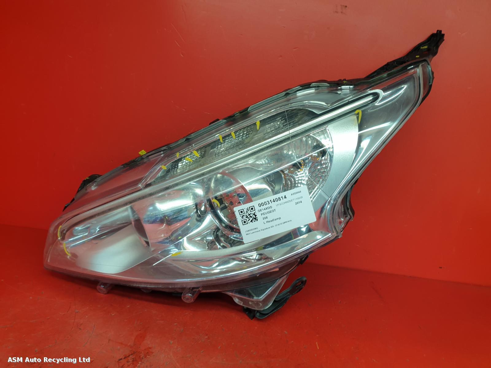 View Auto part L Headlamp Peugeot 208 2014