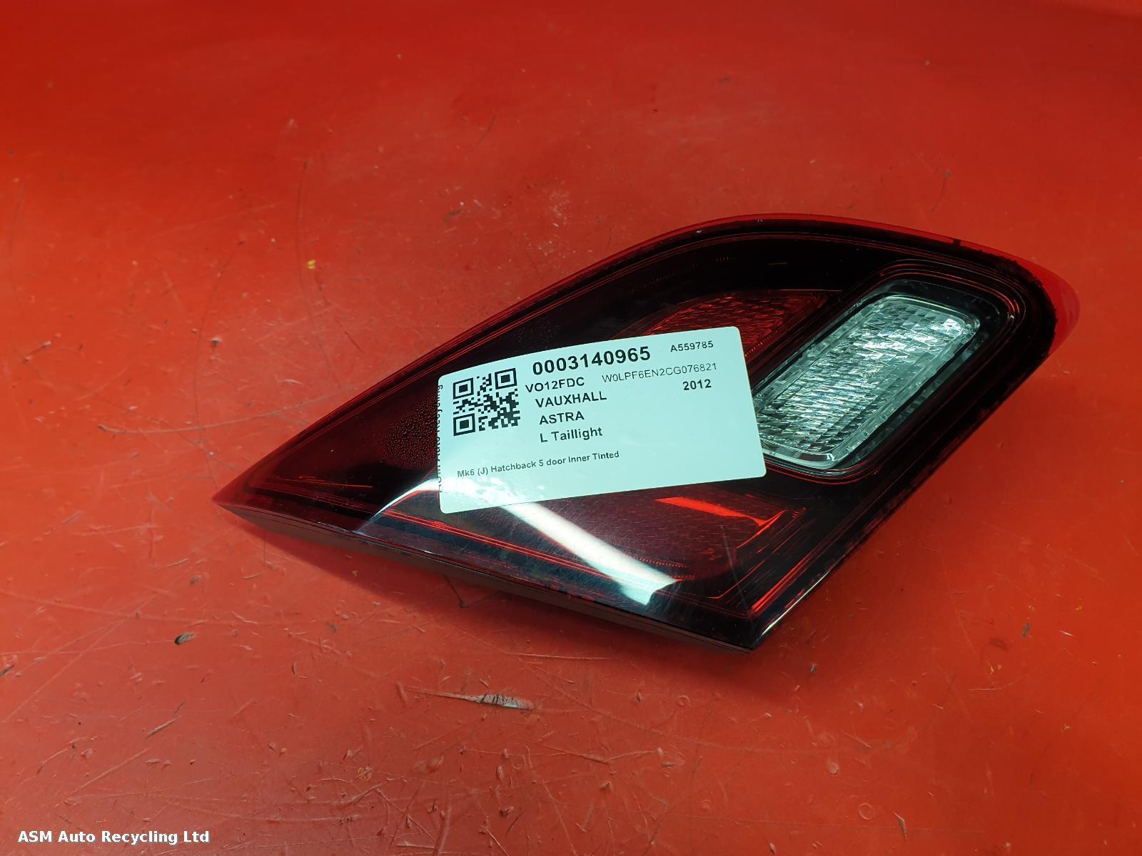 View Auto part L Taillight Vauxhall Astra 2012