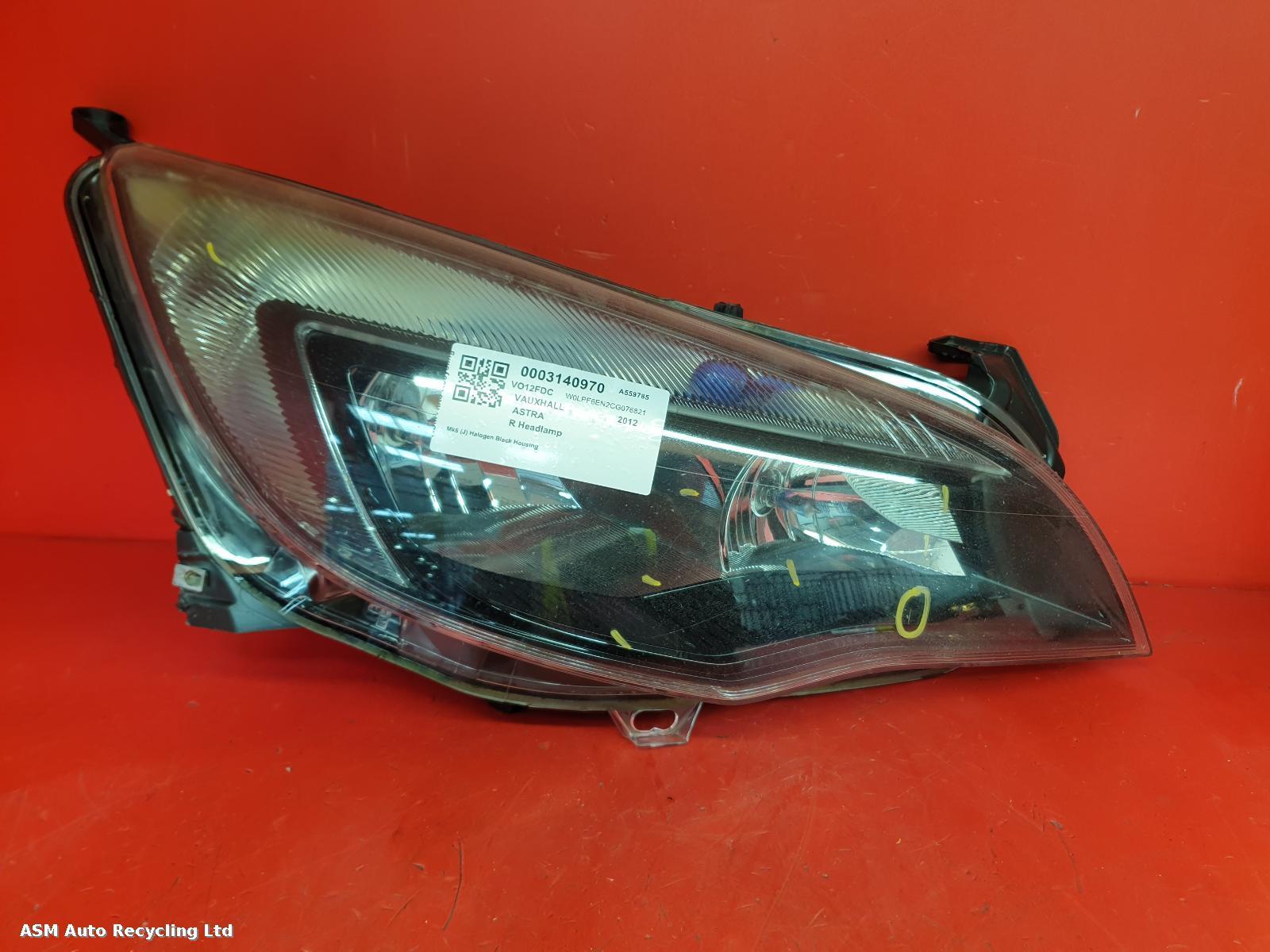 View Auto part R Headlamp Vauxhall Astra 2012
