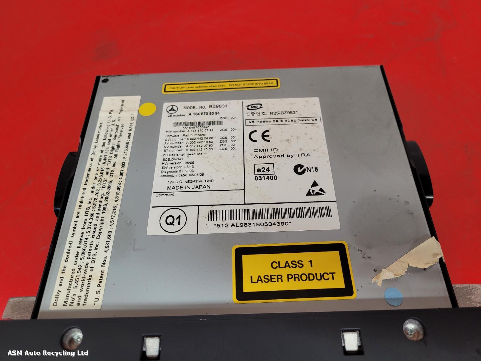 View Auto part A/V Equipment Mercedes M Class 2009