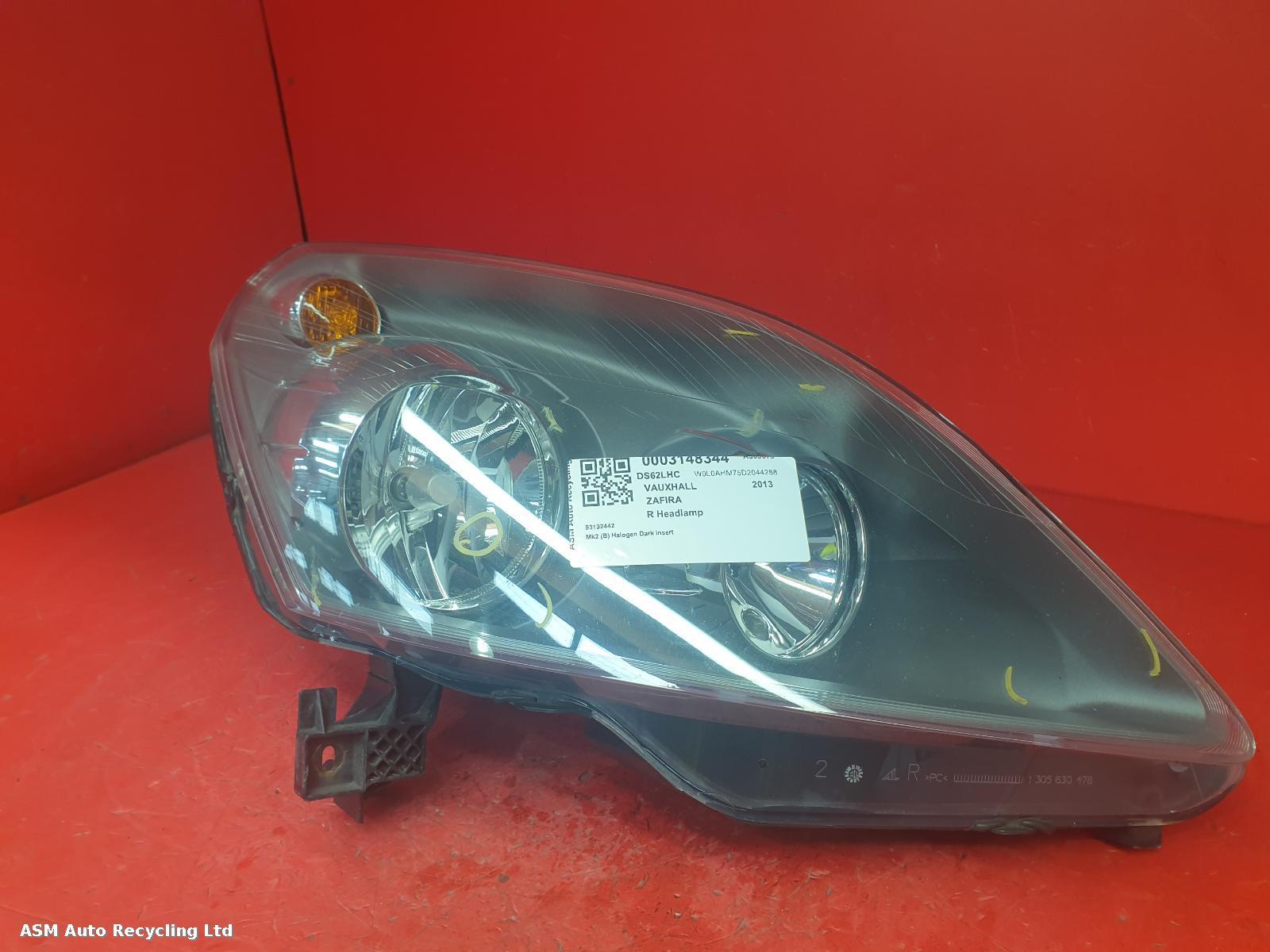 View Auto part R Headlamp Vauxhall Zafira 2013