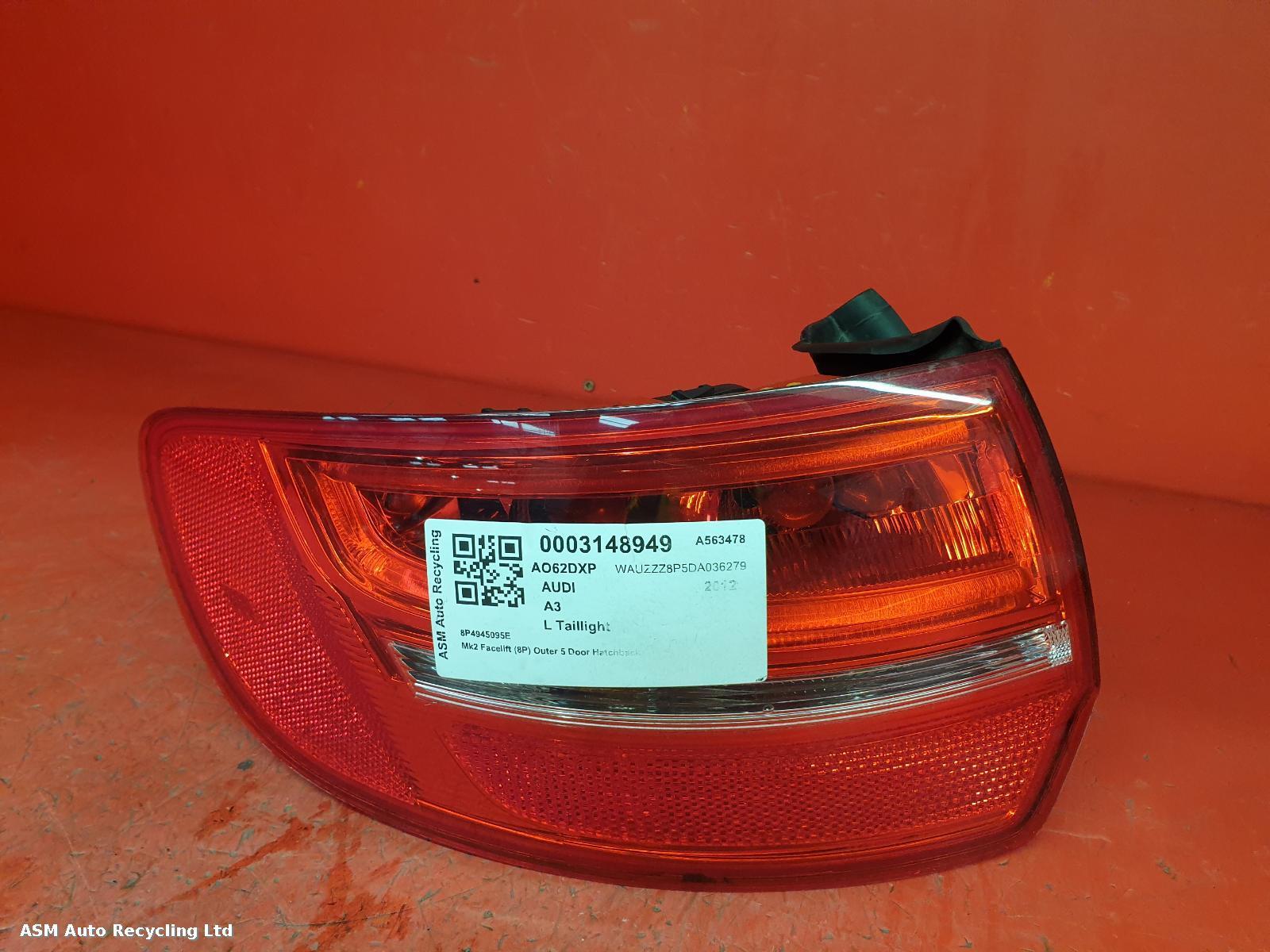 View Auto part L Taillight Audi A3 2012