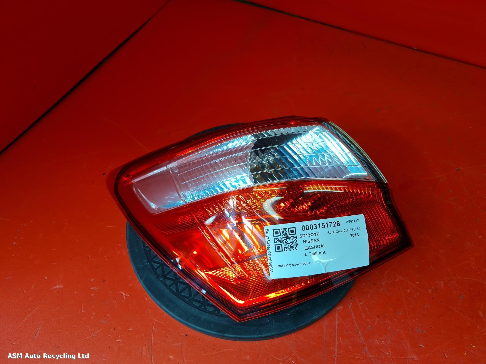 View Auto part L Taillight Nissan Qashqai 2013
