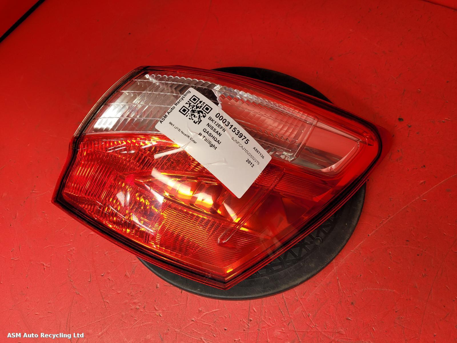 View Auto part R Taillight Nissan Qashqai 2012