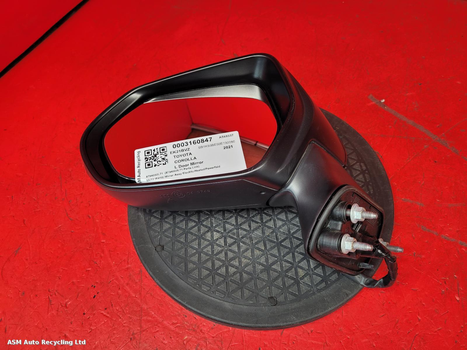 View Auto part L Door Mirror Toyota Corolla 2021