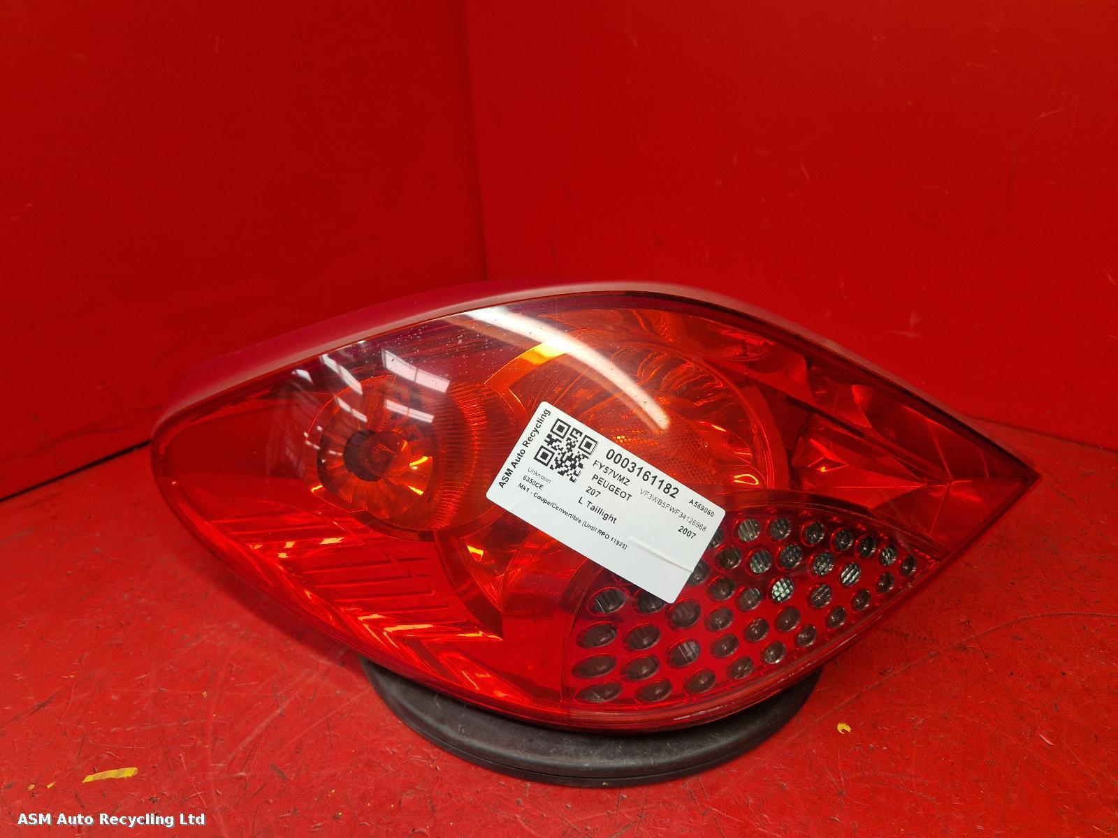 View Auto part L Taillight Peugeot 207 2007