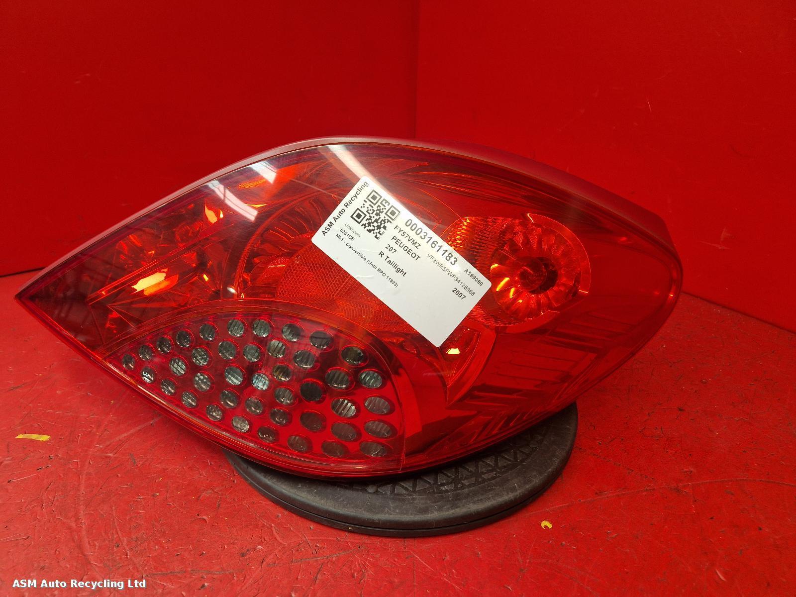 View Auto part R Taillight Peugeot 207 2007
