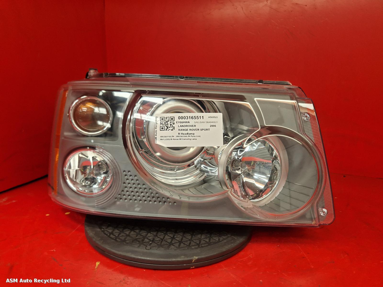 View Auto part R Headlamp Land Rover Range Rover Sport 2006