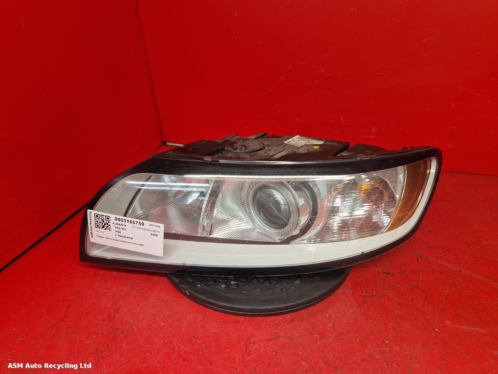 View Auto part L Headlamp Volvo V50 2009