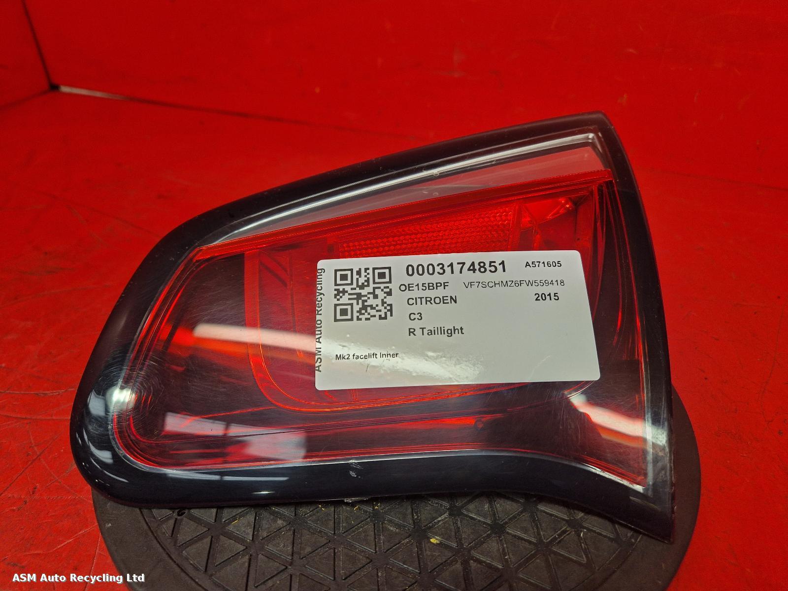 View Auto part R Taillight Citroen C3 2015
