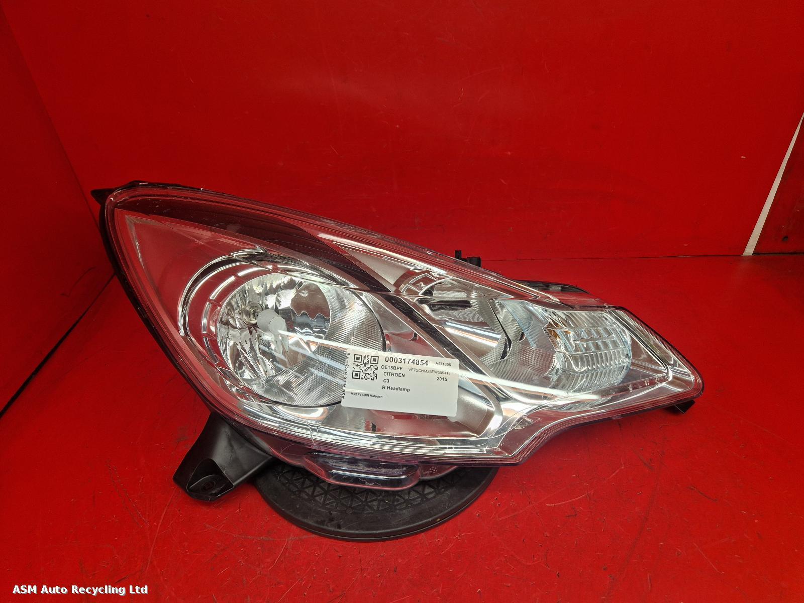 View Auto part R Headlamp Citroen C3 2015