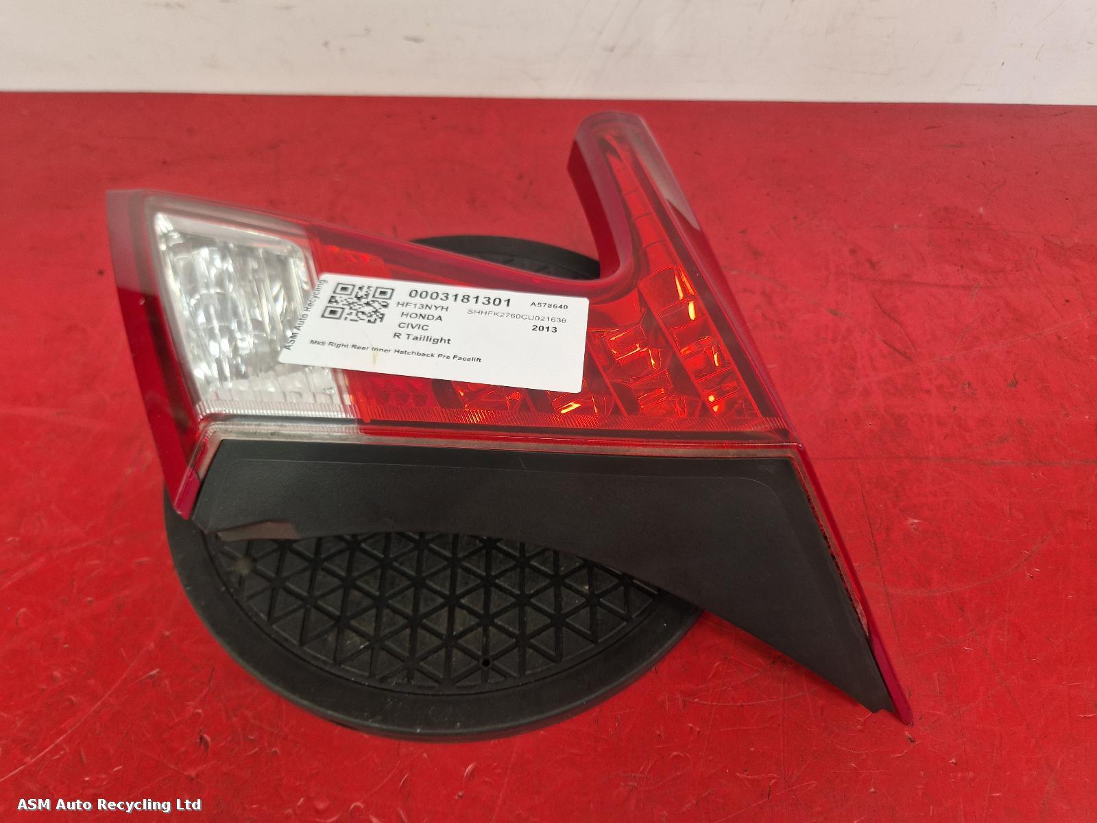 View Auto part R Taillight Honda Civic 2013
