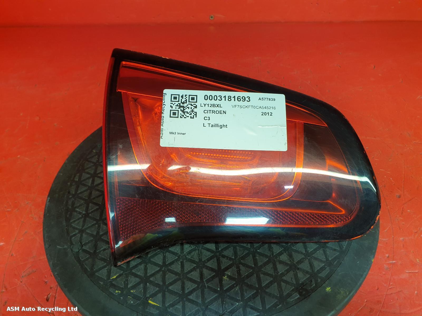 View Auto part L Taillight Citroen C3 2012