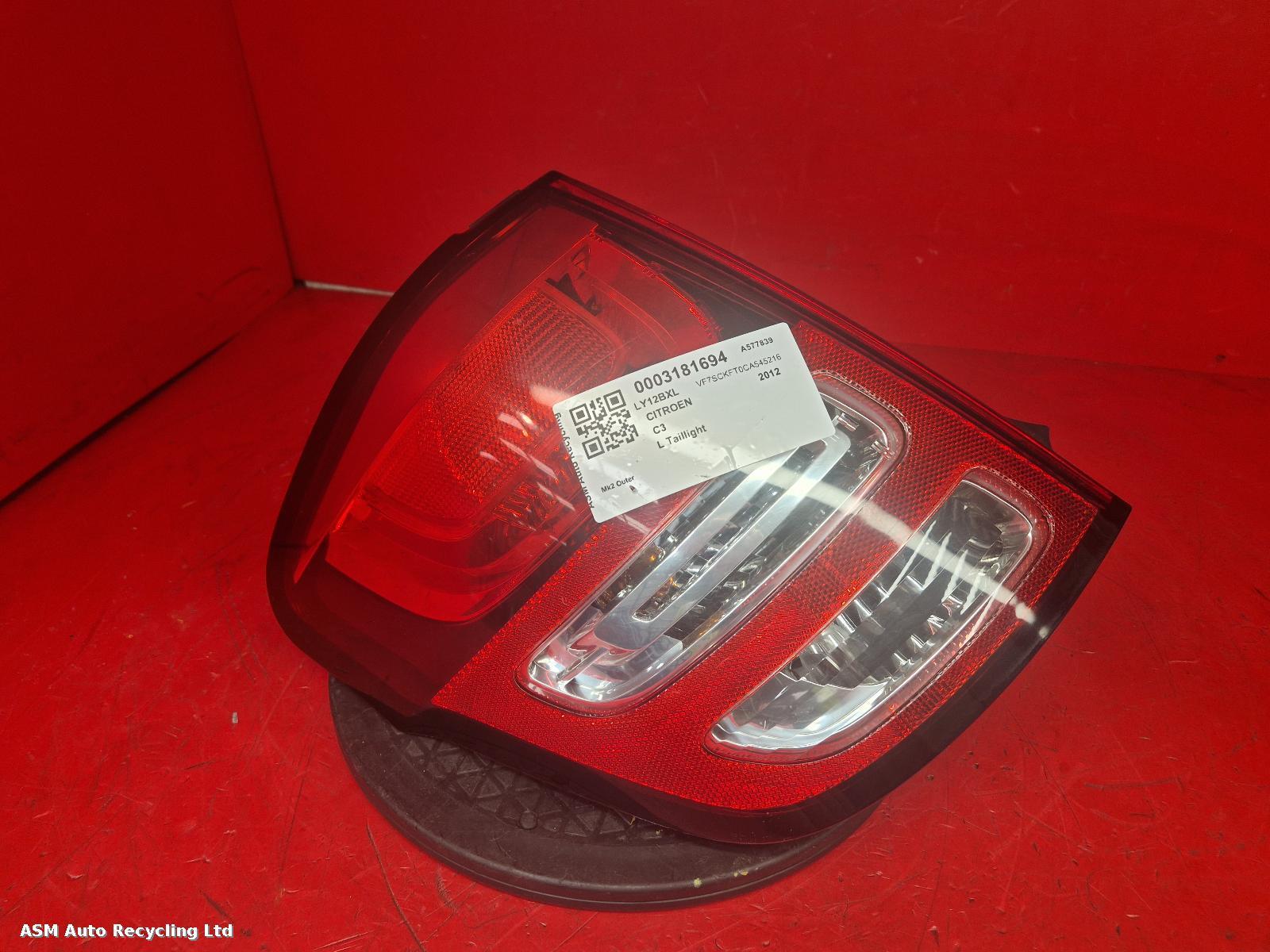View Auto part L Taillight Citroen C3 2012