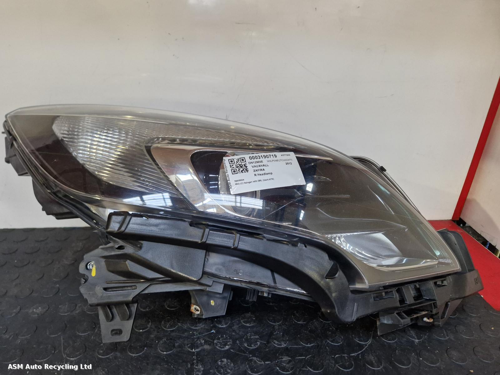 View Auto part R Headlamp Vauxhall Zafira 2012