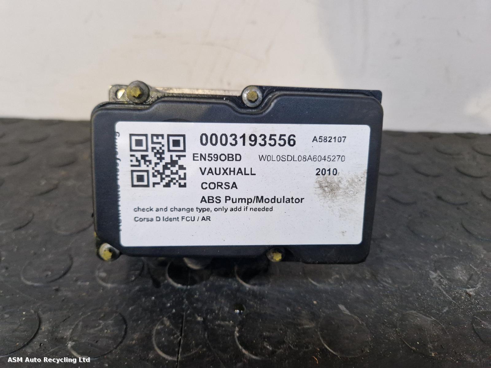 View Auto part ABS Pump/Modulator Vauxhall Corsa 2010